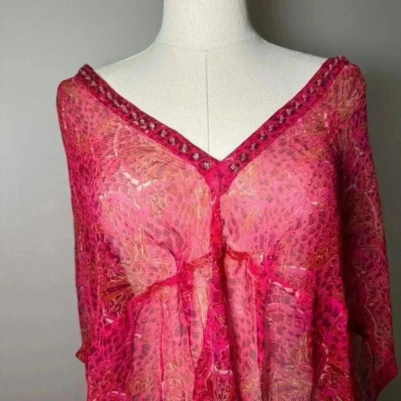 Antik batik resort wear cover  up beaded kaftan - Picture 3 of 5